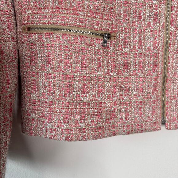Talbots Jackie Fit Blazer Womens 16P Pink Moto Tweed Full Zip Twee‎ Old Money - Picture 9 of 11